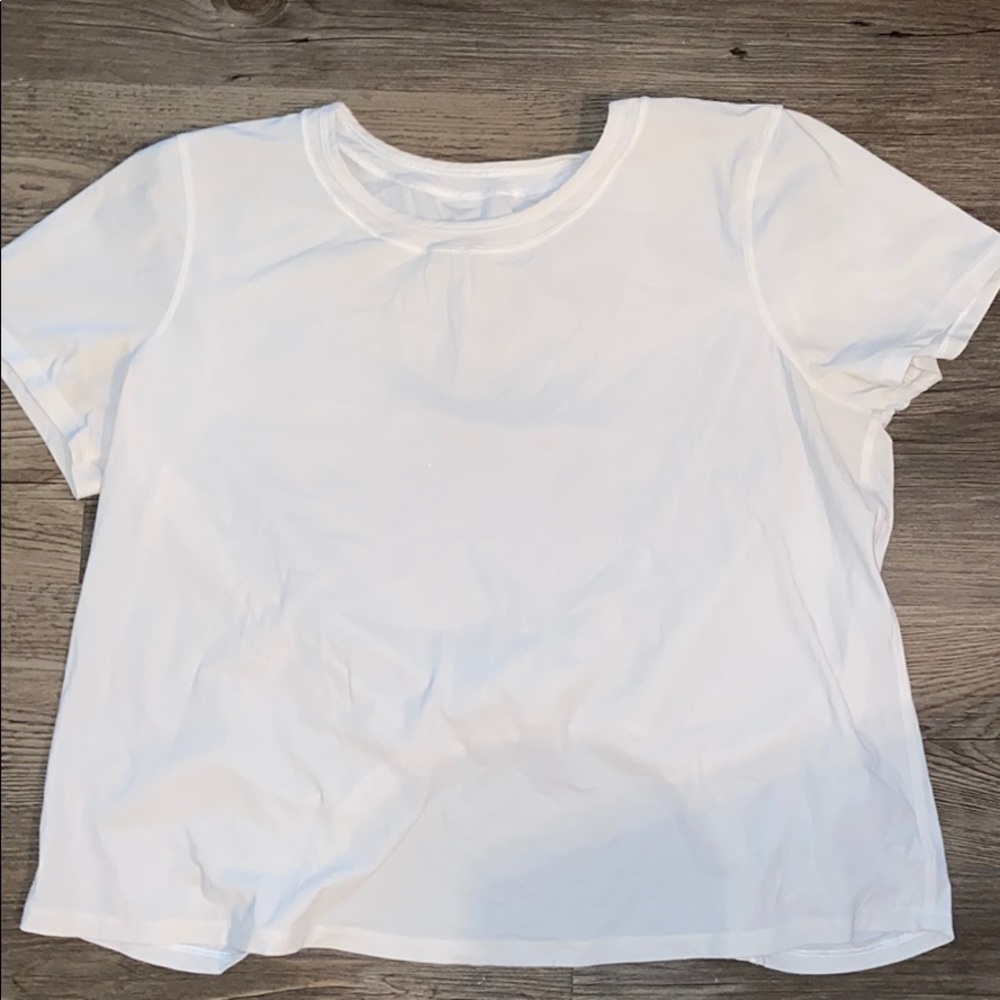 White lululemon size 6 crop tee with high back